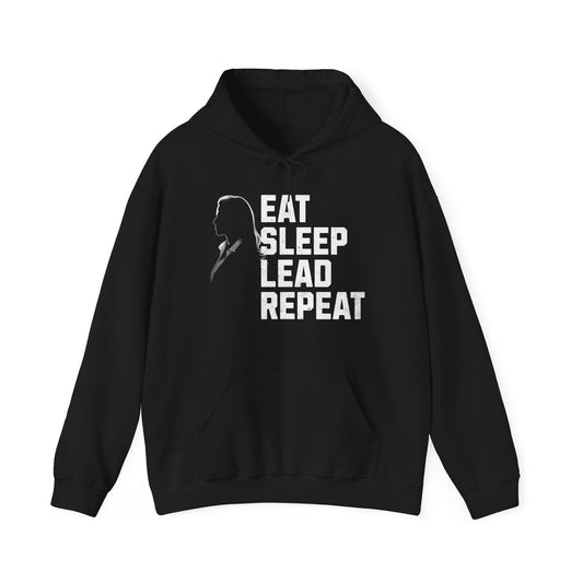 Leadership-Themed Hoodie (Female) - 'Eat, Sleep, Lead, Repeat' Design - Available in Multiple Colors"