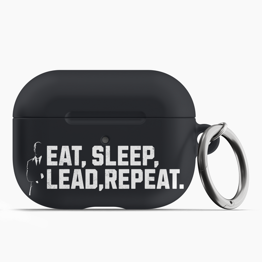 Leadership-Themed AirPod Case - 'Eat, Sleep, Lead, Repeat' - High-Quality Polycarbonate