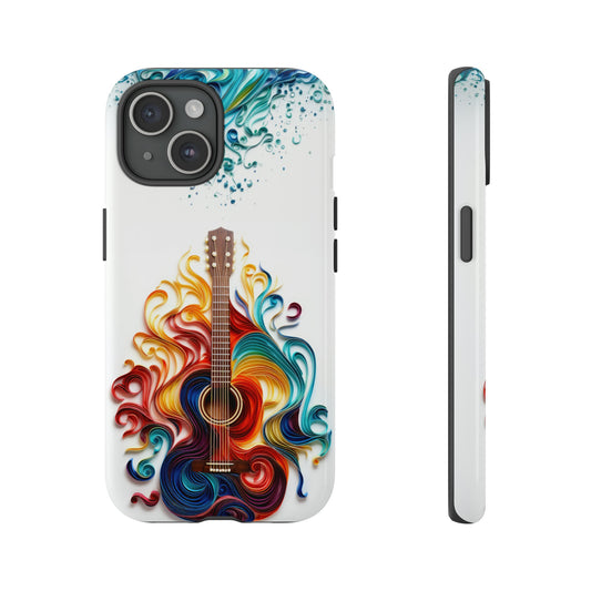 Guitar Waves iPhone Case | Watercolor iPhone 15/14/13/12/11/X/XR/8 Pro/Max/Plus Tough Case | iPhone 14 Plus Case | Gifts for Music Lovers