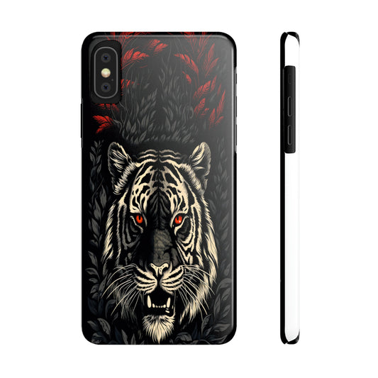 Crimson Stare Tiger iPhone Case, Tiger Phone Case Cover Fit for iPhone 15/14/13/12/11/X/XR/8/Pro/Max/Plus Slim Case, Wild Protective Cover