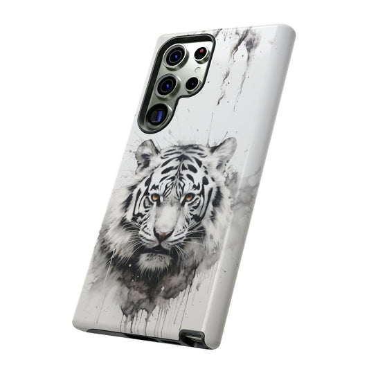 Black and White Tiger Case for Samsung Galaxy S23/S23 Plus/S22/S21 Ultra/S21 FE/S20+/S20 Ultra/S10E Series, Galaxy S20+ Case, S21 Ultra Case