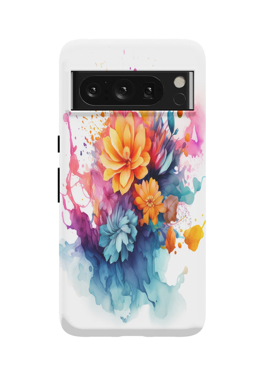Blossoming Hues Watercolor Floral Case for Google Pixel 6, 6 Pro, 7, 7 Pro, 8, 8 Pro | Elegant Dual-Layer Protection